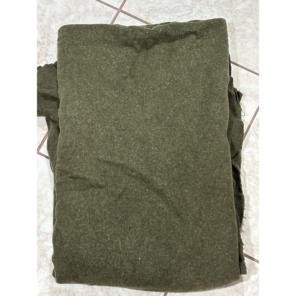 US Army Wool Blanket Military Vintage 4' x 5' Olive Drab Heavy Small Duty Clean